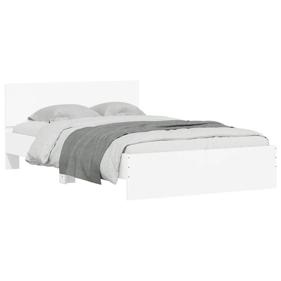 Bedframe met hoofdeinde en LED wit 120x190 cm