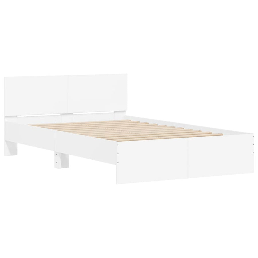 Bedframe met hoofdeinde en LED wit 120x190 cm