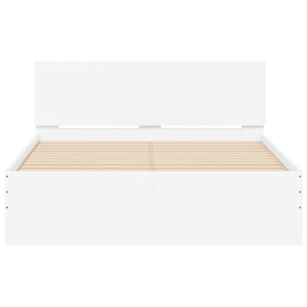 Bedframe met hoofdeinde en LED wit 120x190 cm