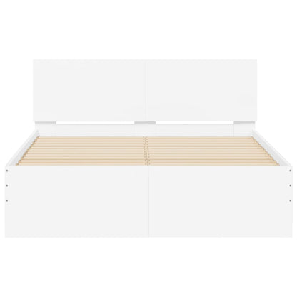 Bedframe met hoofdeinde en LED wit 120x190 cm