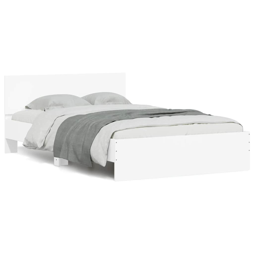 Bedframe met hoofdeinde en LED wit 120x190 cm