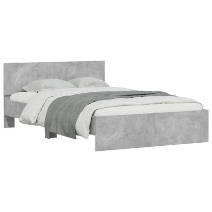 Bedframe met hoofdeinde en LED betongrijs 120x190 cm