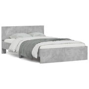 Bedframe 120x190 cm betongrijs met LED hoofdeinde