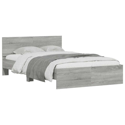 Bedframe met hoofdeinde en LED grijs sonoma eiken 120x190 cm