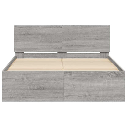 Bedframe met hoofdeinde en LED grijs sonoma eiken 120x190 cm