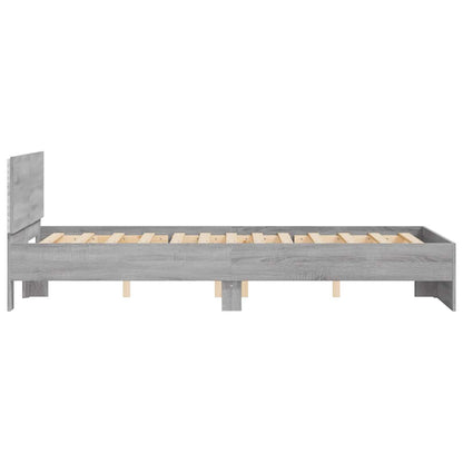 Bedframe met hoofdeinde en LED grijs sonoma eiken 120x190 cm