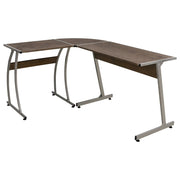 Hoekbureau bewerkt hout bruin 152x117x74 cm