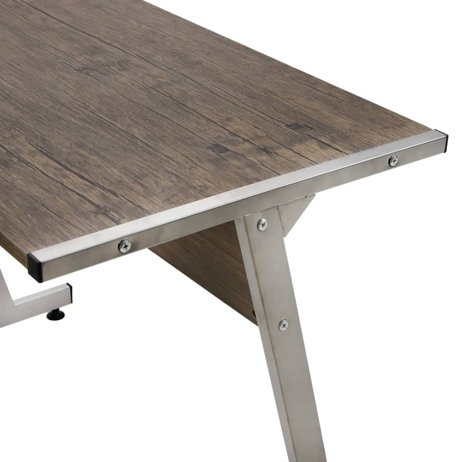 Hoekbureau Bewerkt Hout Bruin