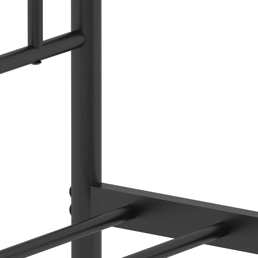 Bedframe met hoofdbord metaal zwart 100x200 cm