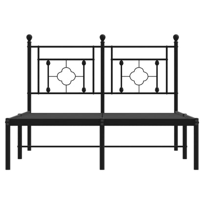 Bedframe Metaal 120 x 190 cm Zwart met hoofdbord