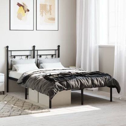 Bedframe Metaal 120 x 190 cm Zwart met hoofdbord