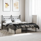 Bedframe metaal zwart 140x190 cm met hoofdbord