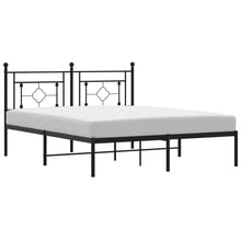 Bedframe Metaal 160 x 200 cm Zwart met hoofdbord