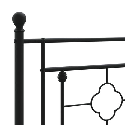 Bedframe Metaal 160 x 200 cm Zwart met hoofdbord