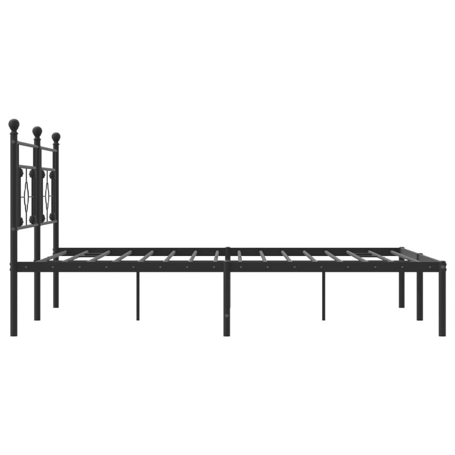 Bedframe Metaal 183 x 213 cm Zwart met hoofdbord