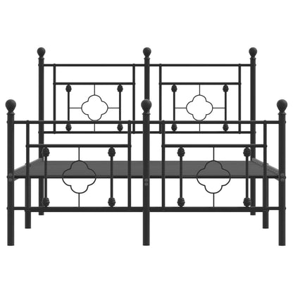 Bedframe Met Hoofd- En Voeteneinde Metaal 120 x 190 cm Zwart met hoofdbord & voetbord