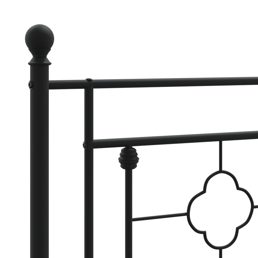 Bedframe Met Hoofd- En Voeteneinde Metaal 183 x 213 cm Zwart met hoofdbord & voetbord