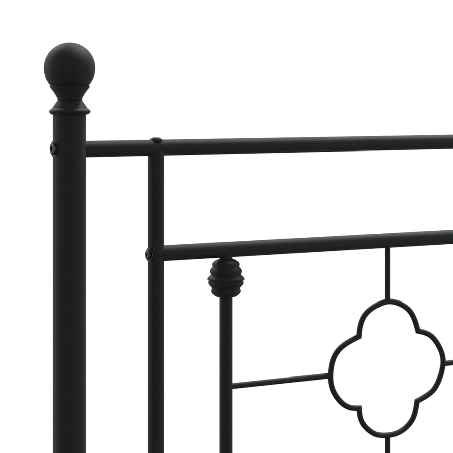 Bedframe Met Hoofd- En Voeteneinde Metaal 193 x 203 cm Zwart met hoofdbord & voetbord