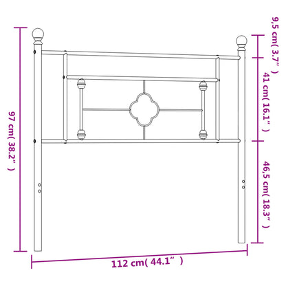 Hoofdbord Metaal 107 cm Zwart