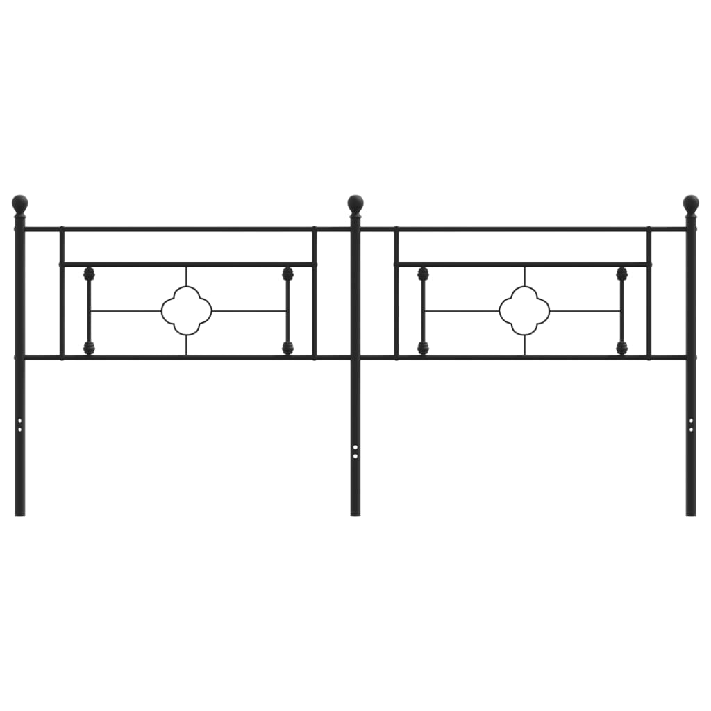 Hoofdbord Metaal 193 cm Zwart