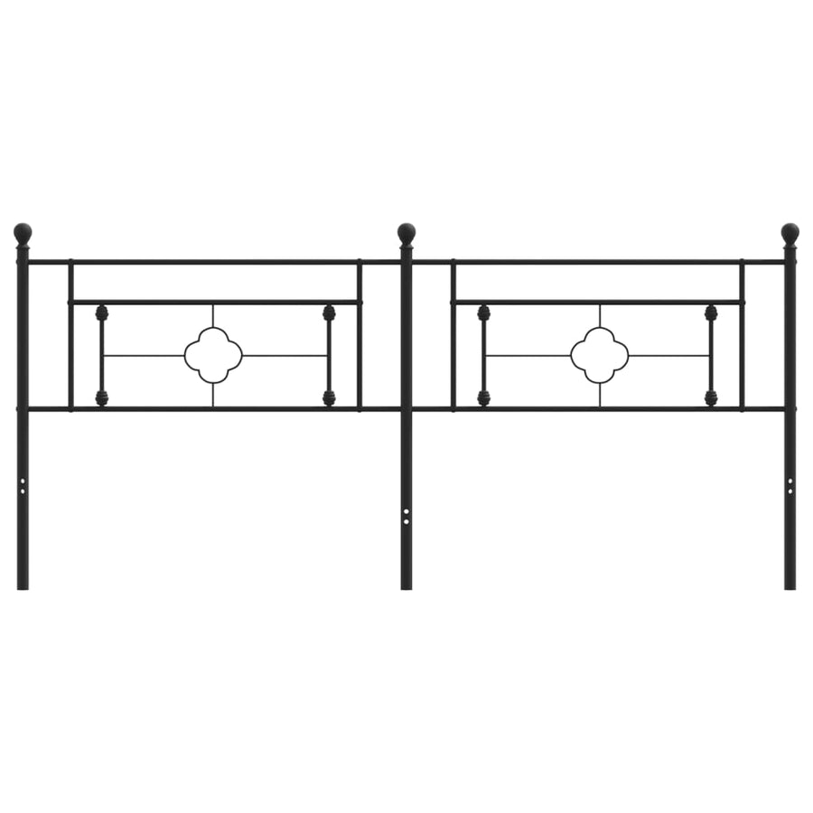 Hoofdbord Metaal 193 cm Zwart