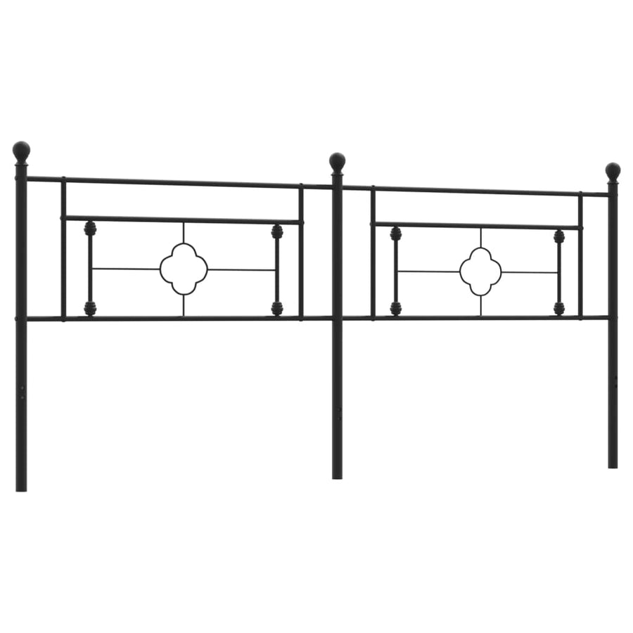 Hoofdbord Metaal 200 cm Zwart