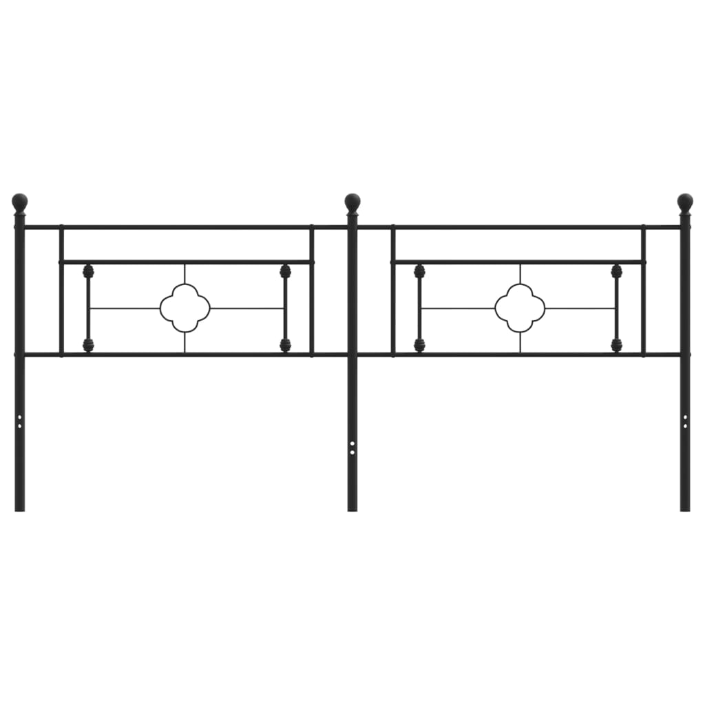 Hoofdbord Metaal 200 cm Zwart