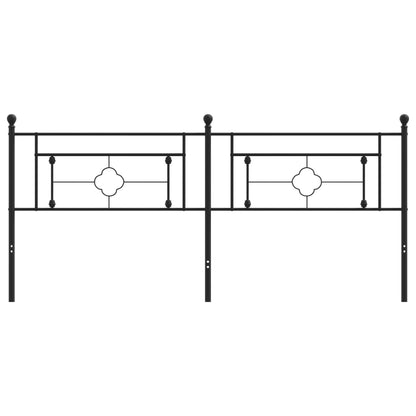 Hoofdbord Metaal 200 cm Zwart