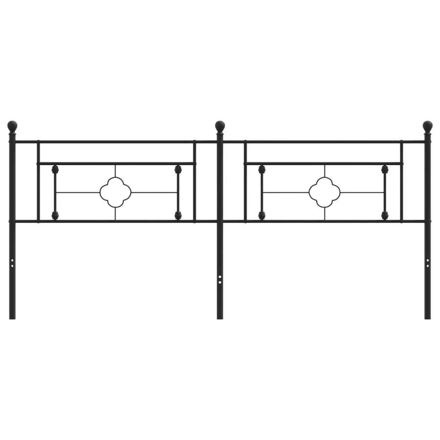Hoofdbord Metaal 200 cm Zwart