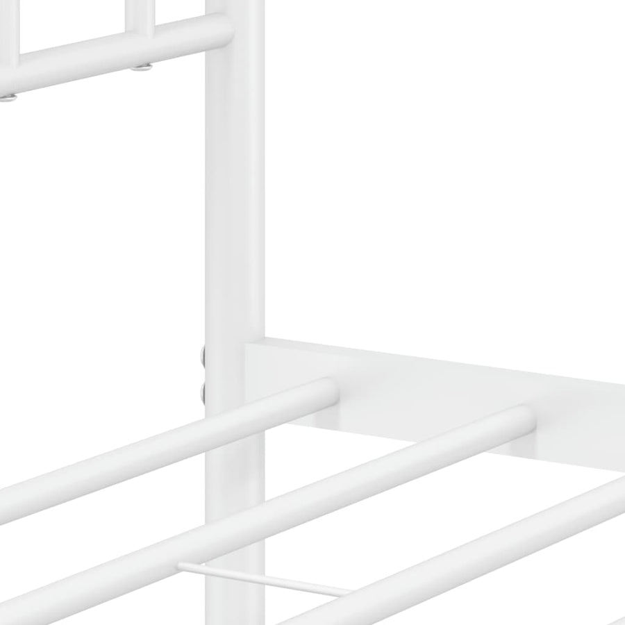 Bedframe Zonder Matras Metaal 75 x 190 cm Wit met hoofdbord