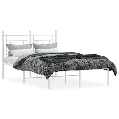 Bedframe Metaal 120 x 190 cm Wit met hoofdbord