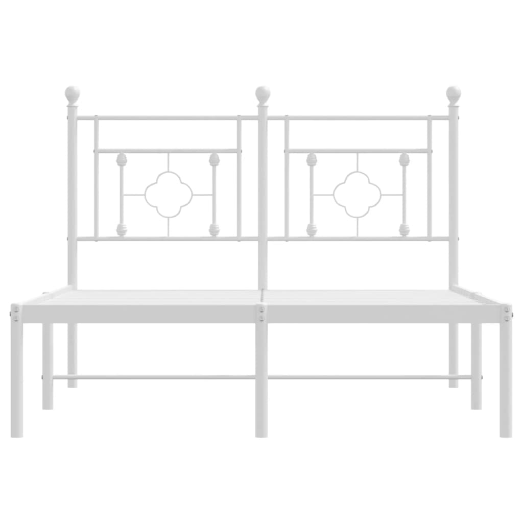 Bedframe Metaal 120 x 190 cm Wit met hoofdbord