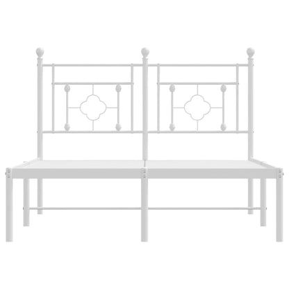 Bedframe Metaal 120 x 190 cm Wit met hoofdbord