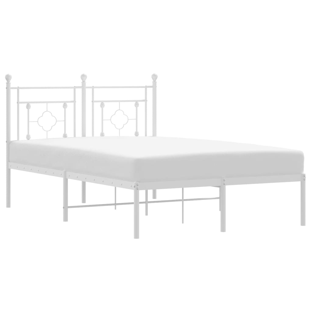 Bedframe Metaal 120 x 200 cm Wit met hoofdbord
