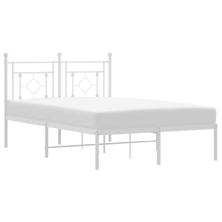 Bedframe Metaal 120 x 200 cm Wit met hoofdbord
