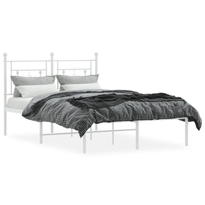 Bedframe Metaal 120 x 200 cm Wit met hoofdbord
