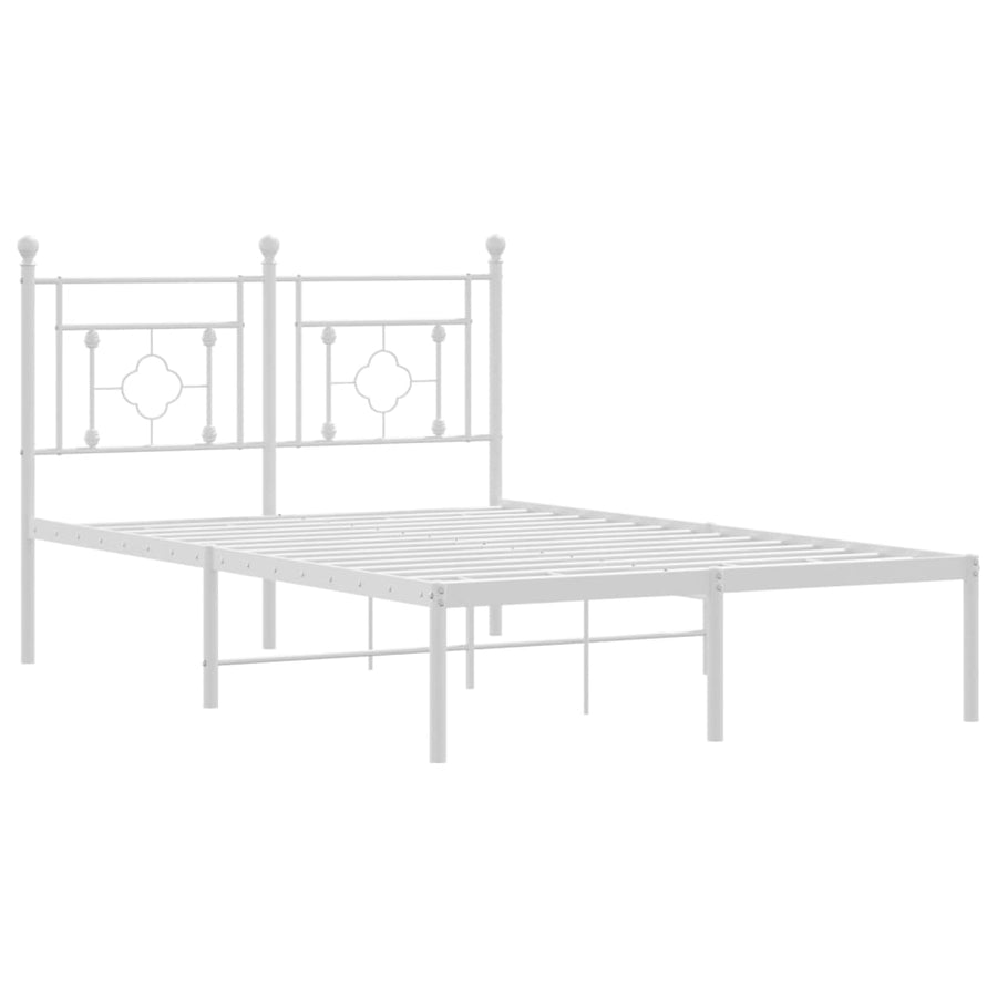 Bedframe Metaal 120 x 200 cm Wit met hoofdbord