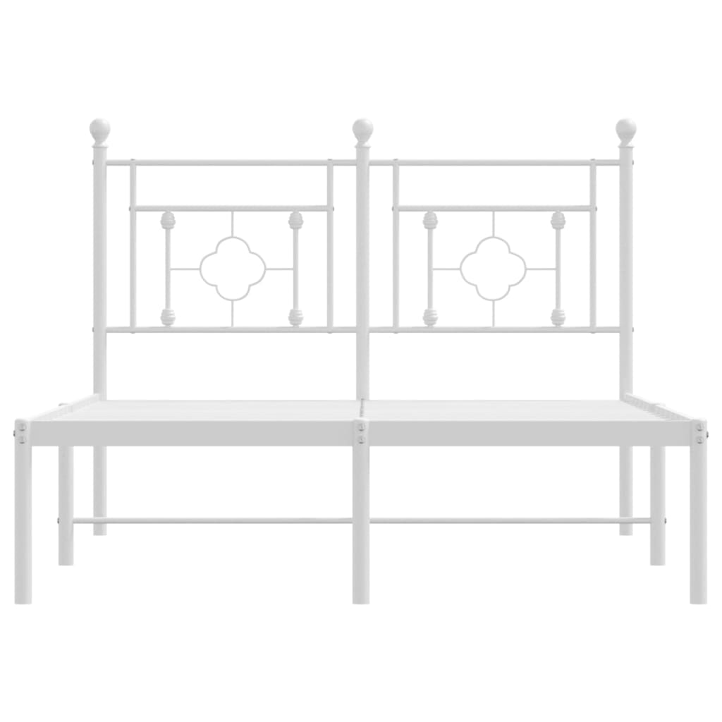 Bedframe Metaal 120 x 200 cm Wit met hoofdbord