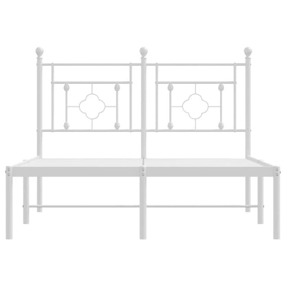 Bedframe Metaal 120 x 200 cm Wit met hoofdbord