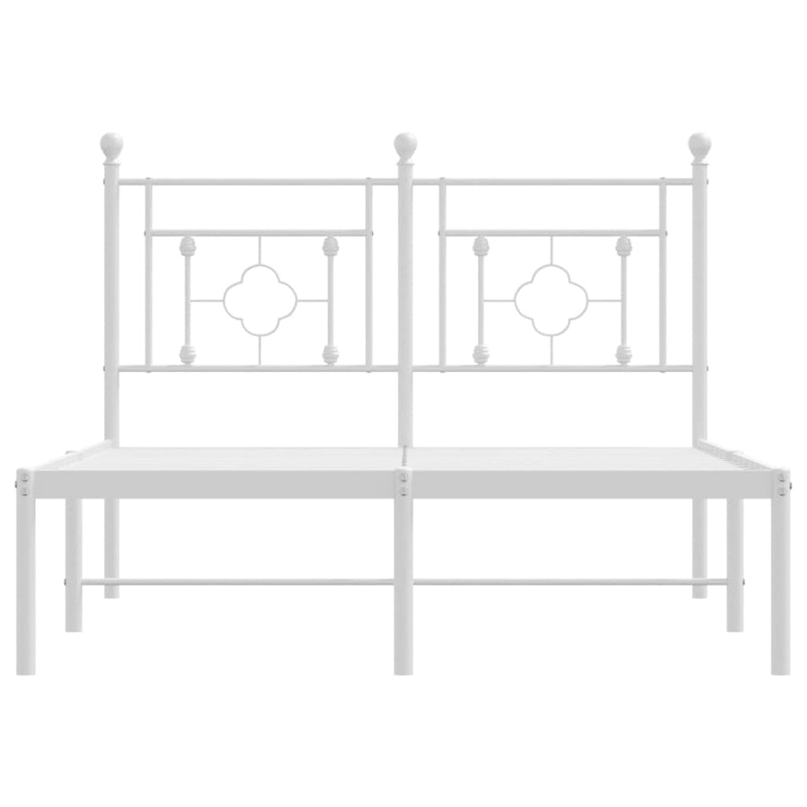 Bedframe Metaal 120 x 200 cm Wit met hoofdbord
