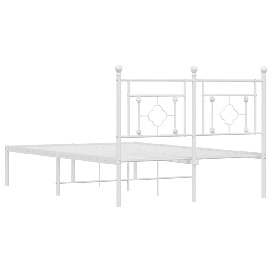 Bedframe Metaal 120 x 200 cm Wit met hoofdbord
