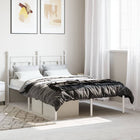 Bedframe metaal wit 120x200 cm met hoofdbord