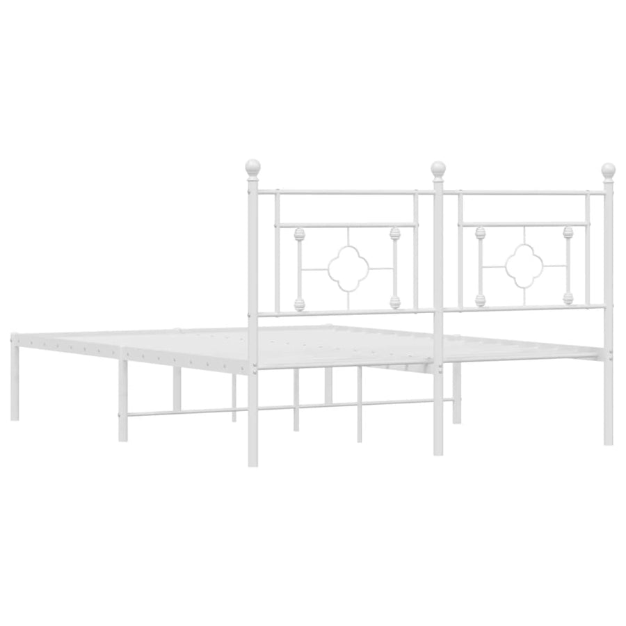 Bedframe Metaal 140 x 190 cm Wit met hoofdbord
