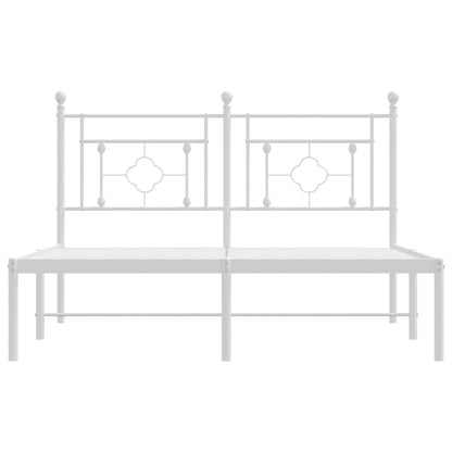 Bedframe Metaal 140 x 200 cm Wit met hoofdbord
