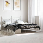 Bedframe metaal wit 150x200 cm met hoofdbord