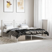 Bedframe metaal wit 160x200 cm met hoofdbord