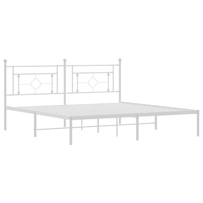 Bedframe Metaal 183 x 213 cm Wit met hoofdbord