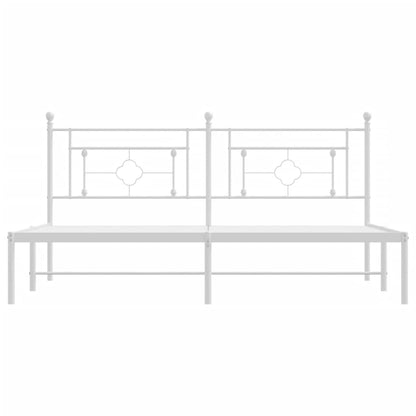 Bedframe Metaal 183 x 213 cm Wit met hoofdbord