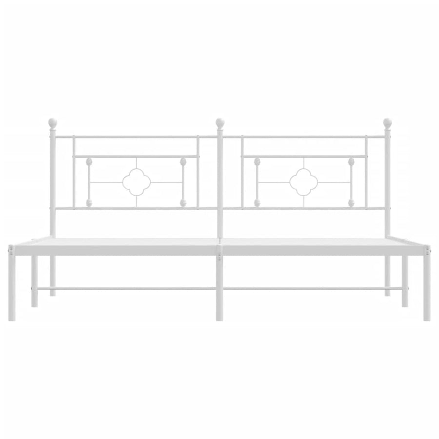 Bedframe Metaal 183 x 213 cm Wit met hoofdbord