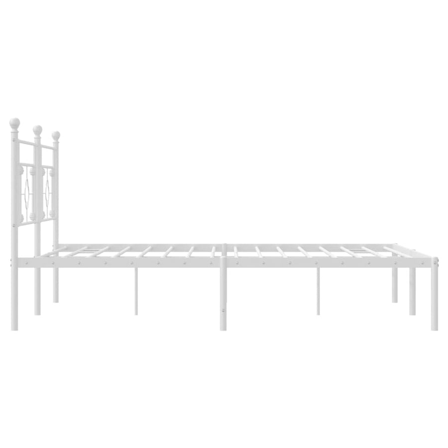 Bedframe Metaal 183 x 213 cm Wit met hoofdbord